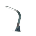 Brooklyn Aura LED Task Lamp in Black Slate with the optional triangular stabilizing base plate.