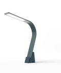 Brooklyn USB LED Task Lamp in Black Slate finish on a white background, featuring 3 touch-activated light levels, plus a USB-A and USB-C port. 