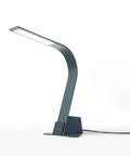 Brooklyn AC LED Task Lamp with an aluminum stabilizing base in black finish, emphasizing stability and sleek design.