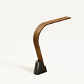 Brooklyn Task Lamp in Black Walnut Finish shown from behind on a White Background. The USB ports are showing.