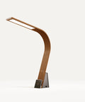 The Brooklyn AURA LED Task Lamp in Black Walnut Finish by LUX LED Lighting, on a white background. 