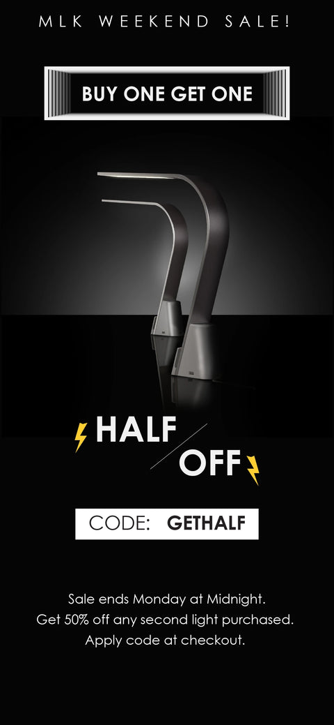 LUX LED Lighting MLK Sale - Buy One Get One 50% off with code GETHALF