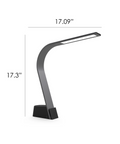 Dimensions of the Brooklyn AC LED Task Lamp: 17.09 inches wide and 17.3 inches tall