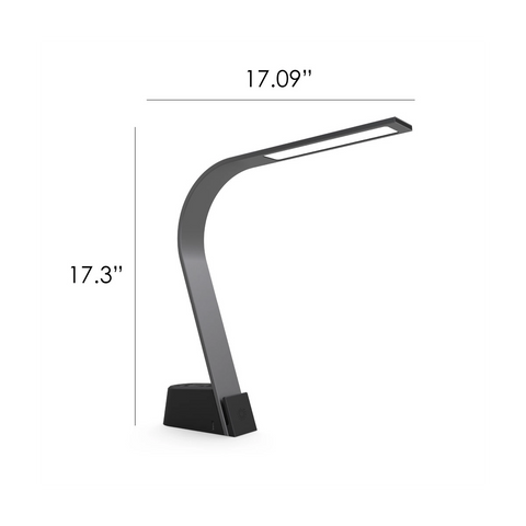 Dimensions of the Brooklyn AC LED Task Lamp: 17.09 inches wide and 17.3 inches tall