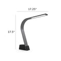 Brooklyn AC LED Task Light dimensions showing 17.5 in height and 17.25 in overall depth. 