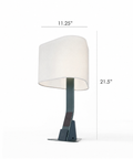 Brooklyn Aura LED Desk Light dimensions showing 21.5 in height and 11.25 in shade width.