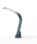 Brooklyn USB LED Task Light in Black Slate showing touch-sensitive brightness control and USB-A and USB-C ports.