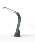 Brooklyn USB LED Task Light in Black Slate with optional stabilizing base and built-in USB charging on a white background.