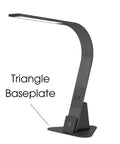 Image of the Brooklyn AURA LED Task lamp using a Brooklyn USB Stabilizing pad. The lamp is featured in Black Slate Finish.