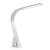 LUX - Brooklyn LED Task Lamp - USB charging ports - angle view - brushed aluminum finish
