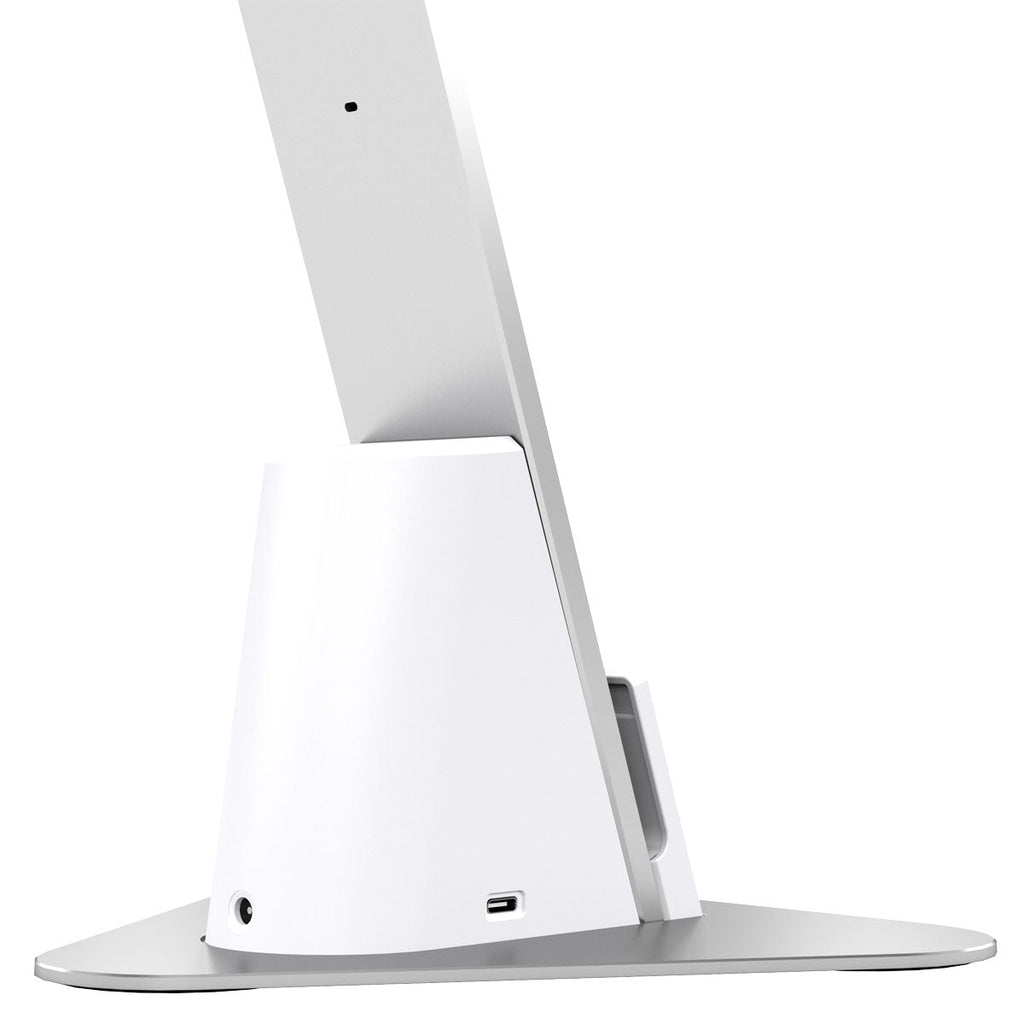 A profile view of the base of a Brooklyn Aura LED Desk Light.